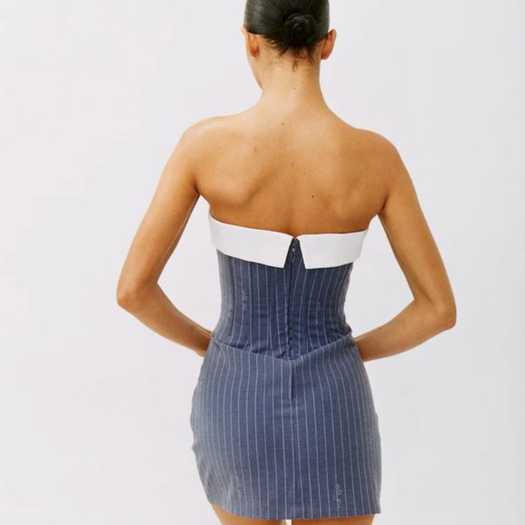 With Jean - NEW! With Jean Chloe Corset Mini Tuxedo Dress - Sz Small - Picture 2 of 13